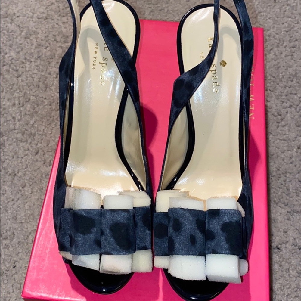 Kate spade grey/leopard print heels